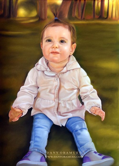 Retrato cuerpo entero de una niña pequeña sentada