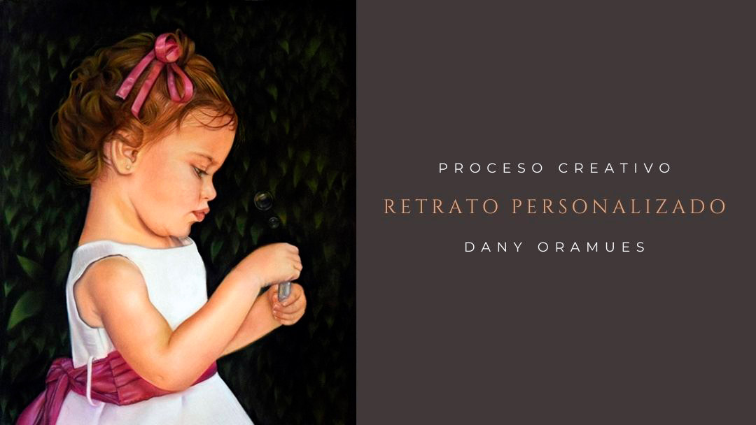 Retrato personalizado a pastel de una niña posando de perfil realizado por Dany Oramues