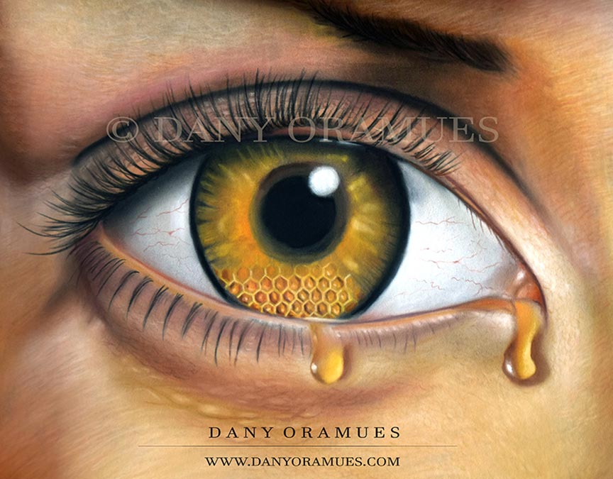 ojo surrealista pintado por dany oramues